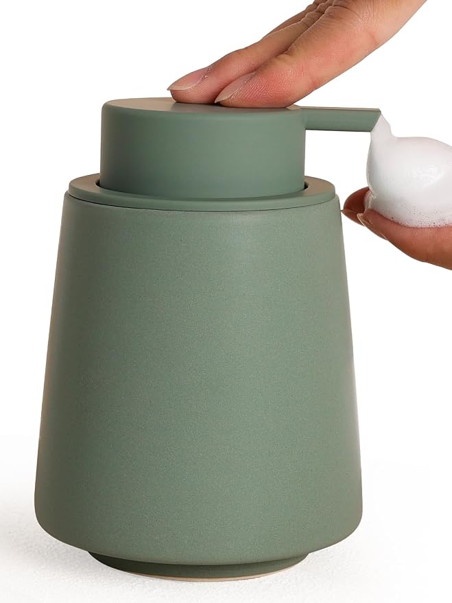 INGOFIN Ceramic Foaming Soap Dispenser -14 oz Foam Hand Soap Dispenser Bathroom by INGOFIN
