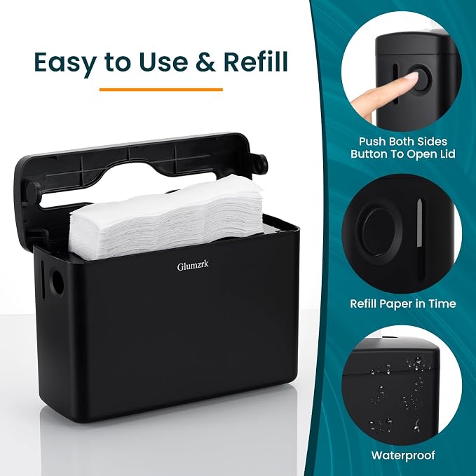 Paper Towel Dispenser Countertop, Compact Trifold Multifold Z Fold Hand Towel - Image 3