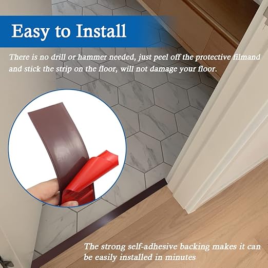 Floor Transition Strip Self Adhesive Floor Cover Strips Laminate 2" Wide Vinyl - Image 3