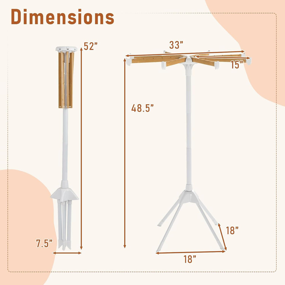 GIANTEX 4 Legs Clothes Drying Rack, Foldable Laundry Drying Rack