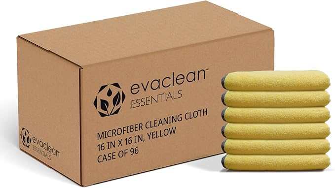 EvaClean Essentials Premium Microfiber Cleaning Cloth 16"x16" by Evaclean