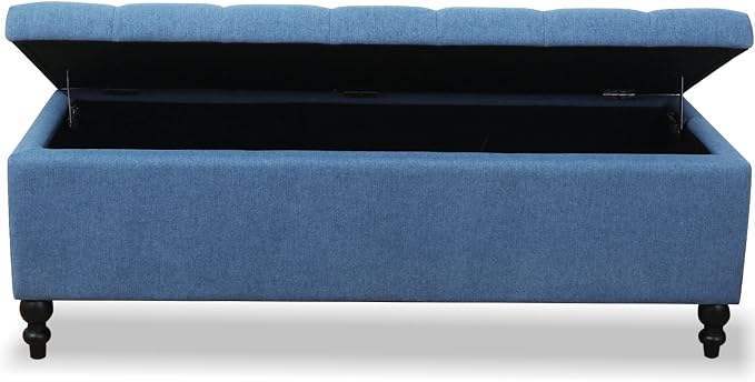 Storage Ottoman 50.2 Inches Upholstered Fabric Storage Ottoman Bench，Button - Image 6