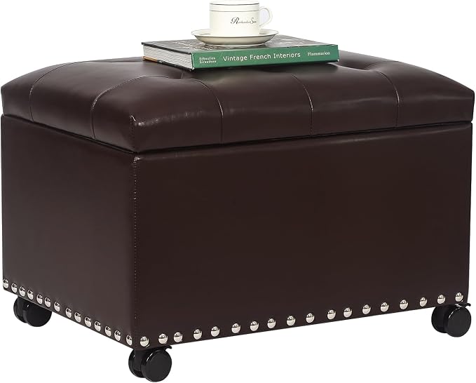 Joveco Leather Storage Ottoman by Joveco