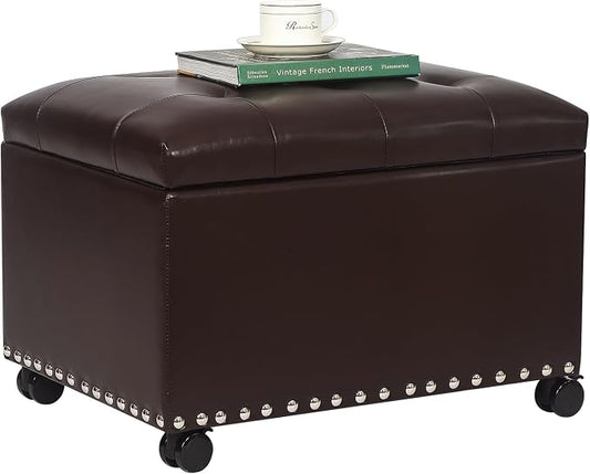 Joveco Leather Storage Ottoman by Joveco