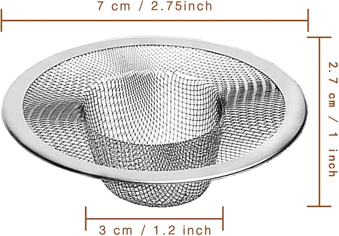 Heavy Duty Stainless Steel Slop Basket Filter Trap Mesh Metal Sink Strainer - Image 2