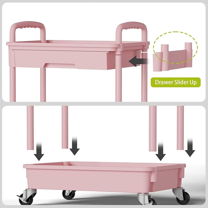 3 Tier Rolling Cart Organizer, Laundry Room Bathroom Organizers and Storage - Image 5