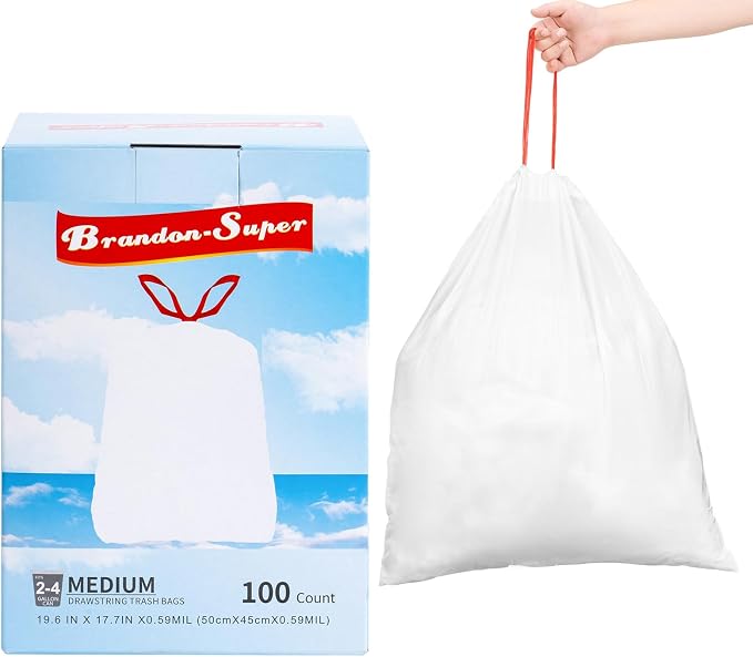 Small Trash Bag 4 Gallon Drawstring Garbage Bags by Brandon-super