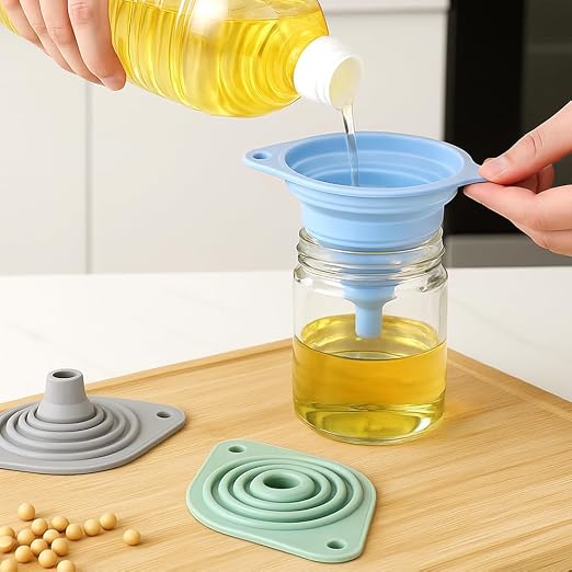Kitchen Funnel Set, 2025 New Silicone Collapsible Funnel, Portable Bottle - Image 7