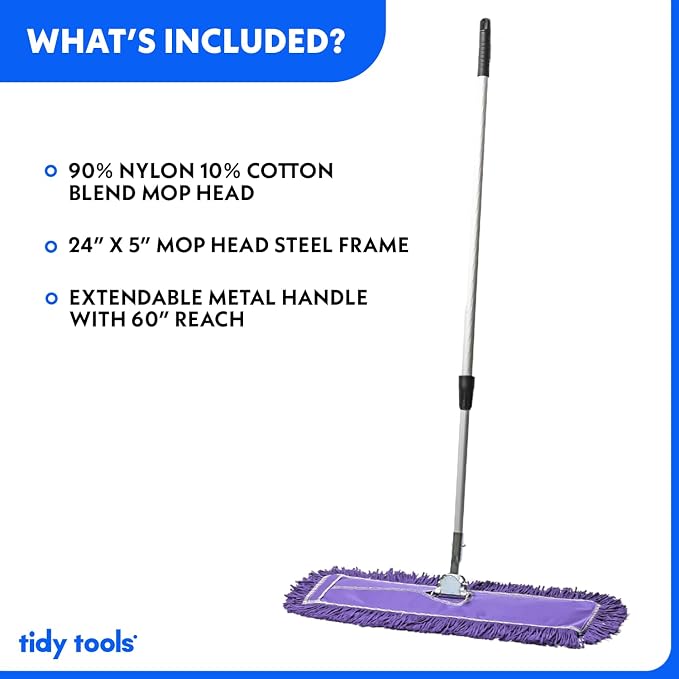 24 Inch Purple Commercial Dust Mop & Floor Sweeper - Image 4