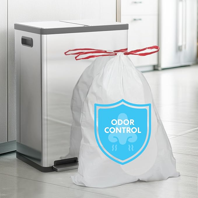 SIMPLI-MAGIC 8 Gallon Drawstring Trash Bags, 120 Pack – Tall Kitchen Garbage - Image 6