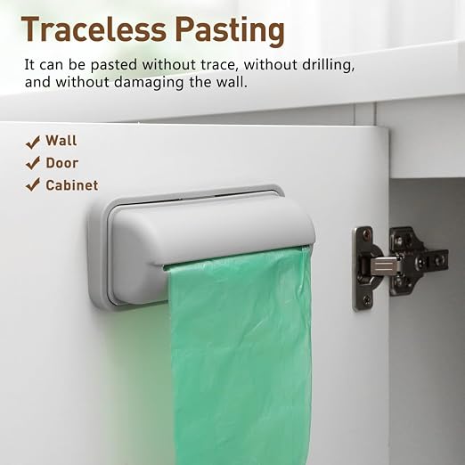Cabilock 3Pcs Wall-Mounted Trash Bag Storage Box Adhesive Garbage Bag Containers - Image 3