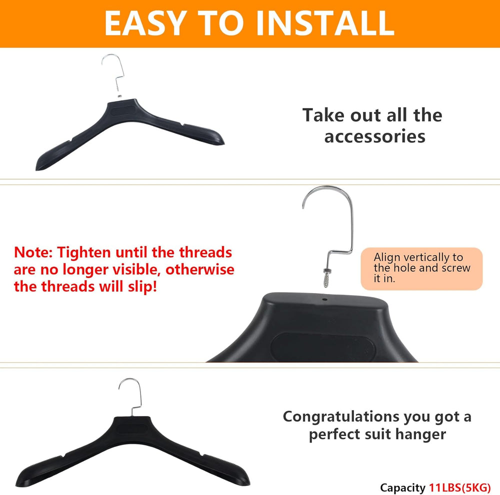 DEDU Suit Hangers for Men 100 Pack, Extra Wide Suit Hanger Non Slip Width 17....