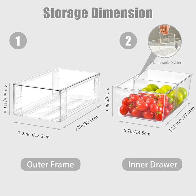 4Pack Clear Stackable Kitchen Storage Organizer, Pantry Organizers and Storage - Image 2