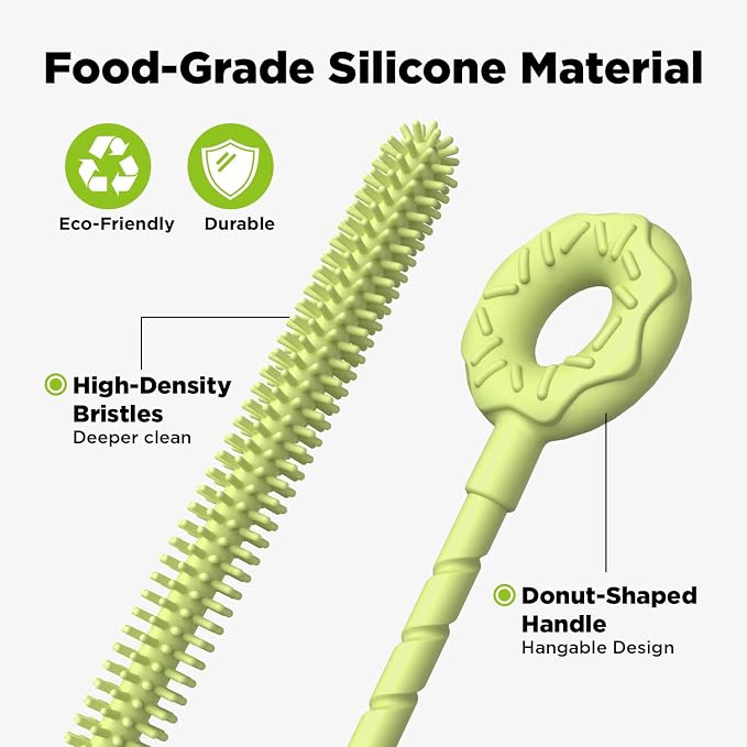 2 Pcs Silicone Straw Cleaner Brush, Extra Long Cleaning Brushes - Image 4