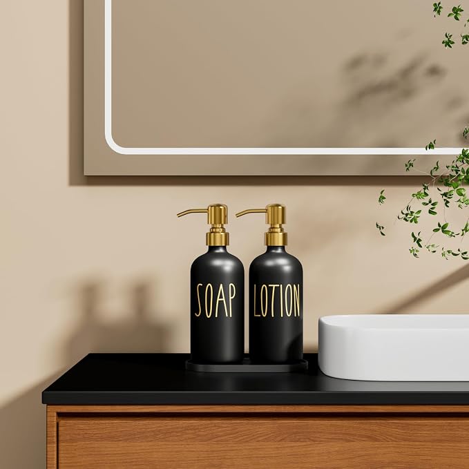 MOMEEMO Bathroom Soap Dispenser Set, Contains Hand Soap and Lotion Dispenser - Image 5