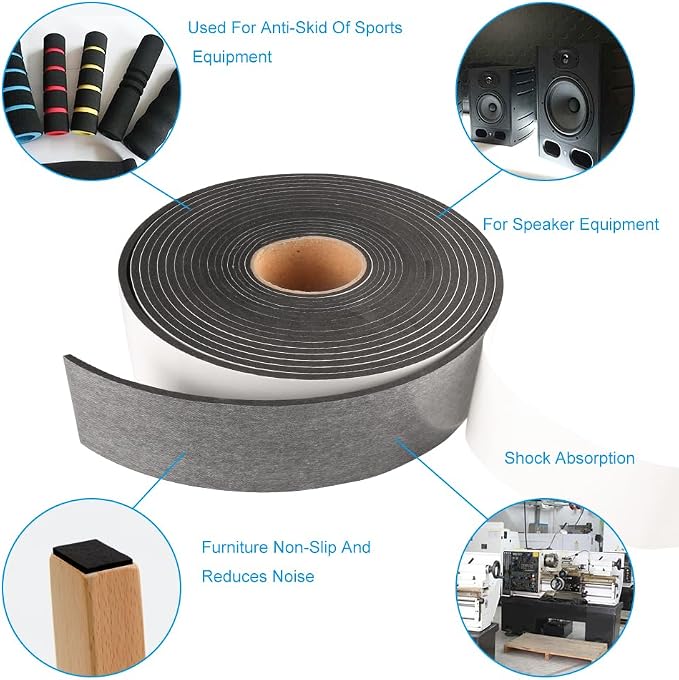 High Density Foam Tape, 2 Inch Wide x 1/8 Inch Thick Door Insulation Tape - Image 7