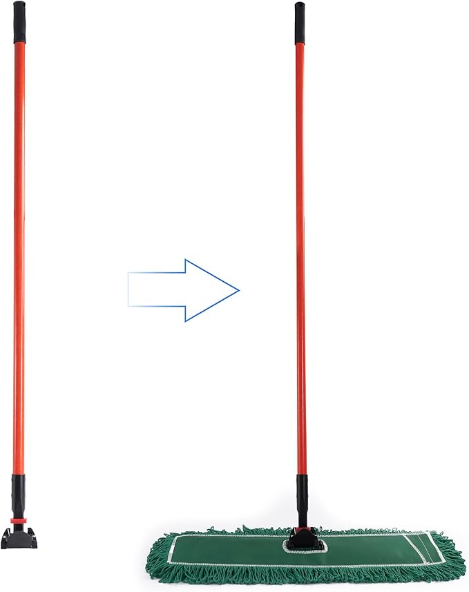 Matthew Cleaning Jaw Clamp Mop Handle, Snap-On Fiberglass Dust Mop Handle - Image 4