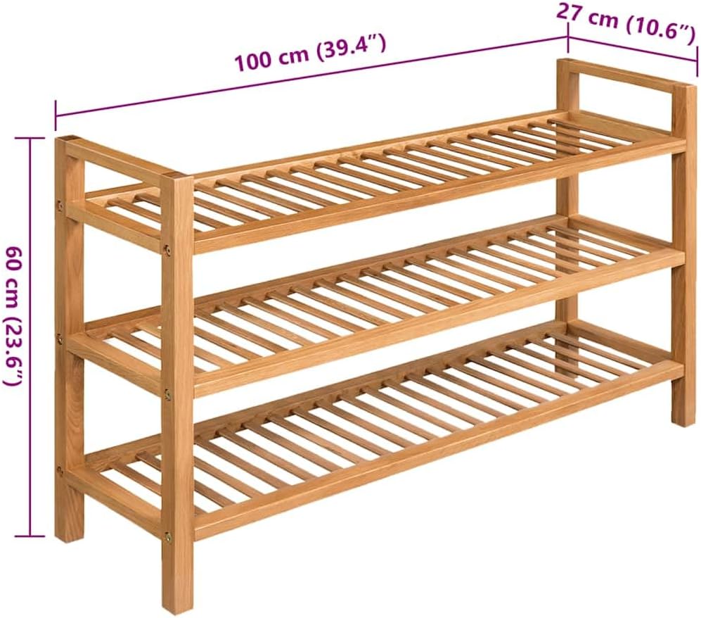 vidaXL Oak Shoe Rack 3 Levels Shoe Rack Shoe Rack Wooden Stand Shelf
