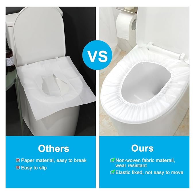 50 Pack Disposable Toilet Seat Cover Waterproof Non-Woven Fabric, Disposable - Image 5