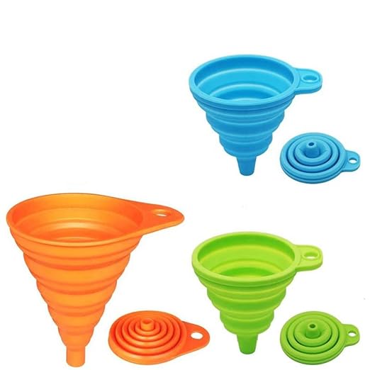 Kitchen Funnel Set – 3 Pack Silicone Funnels by Unknown