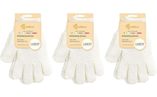 Evridwear Exfoliating Gloves for Shower, 100% Nylon Thick Soft Medium Heavy by Evridwear