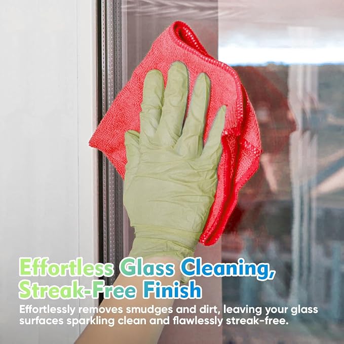 HOMEXCEL Red Microfiber Cleaning Cloth 12 Pack, 12.5 x 12.5 inch Microfiber - Image 4