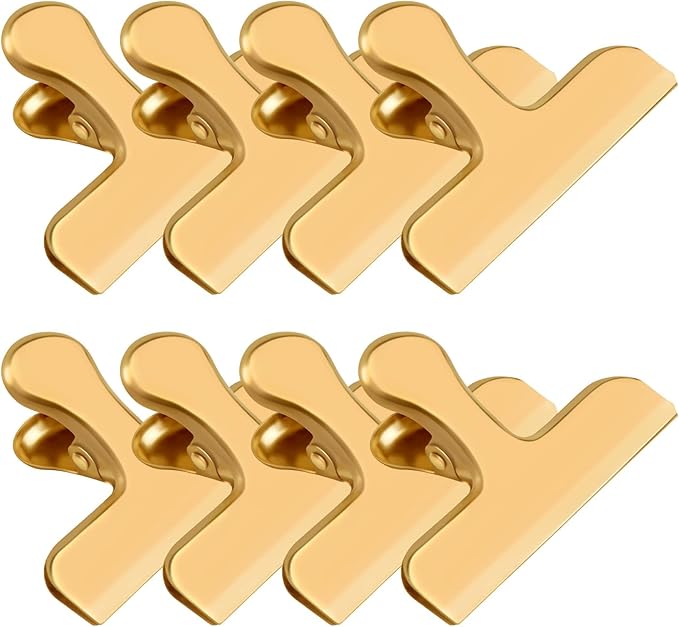 8 Pack 3 Inch Wide Stainless Steel Chip Clips Food Bag Clips Heavy Duty Food by FINDMAG