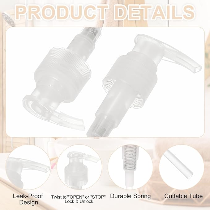 uxcell 16 Pcs Soap Dispenser Pump Heads Soap Dispensers Top Pumps Replacement - Image 3