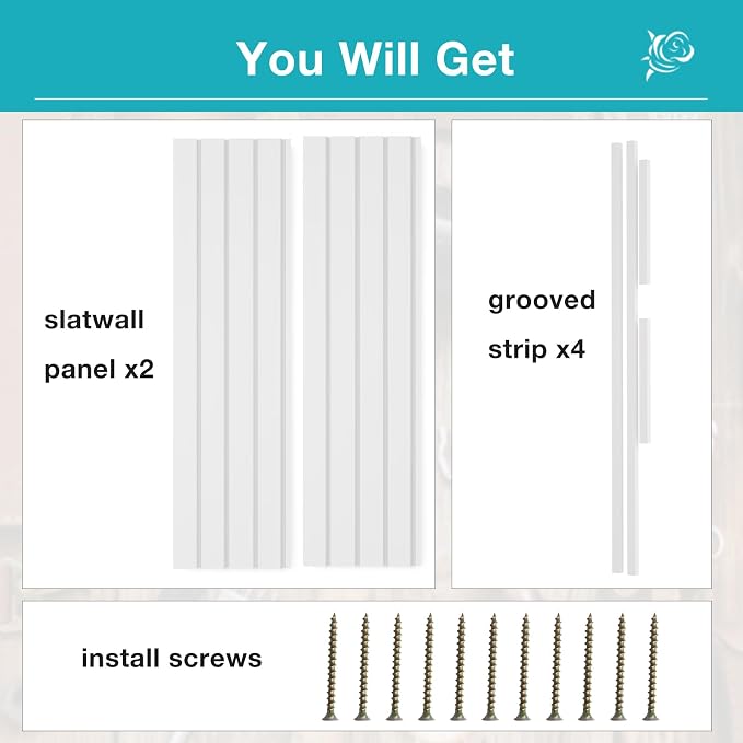 NeatiEase Slatwall Panel Wall Storage Systems, 2 x 4ft Slat Wall Paneling - Image 4