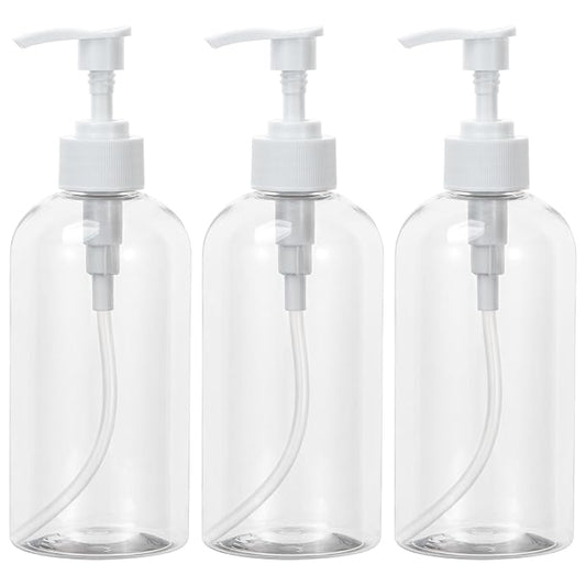 Yebeauty Plastic Pump Bottle, 3 Pack 13.5oz/400ml Stylish Shampoo Bottles by For+A+Better+Life