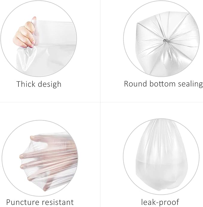 180 Counts 2 Gallon Small Trash Bags Garbage Bags by RayPard, fit 1.6, 2.2 Gal - Image 4