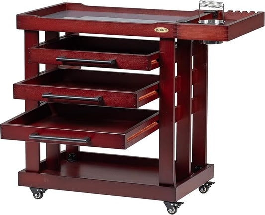 MEEDEN Art Supply Storage Cart, 5 Tier Solid Beech Wood Utility Rolling Cart by MEEDEN