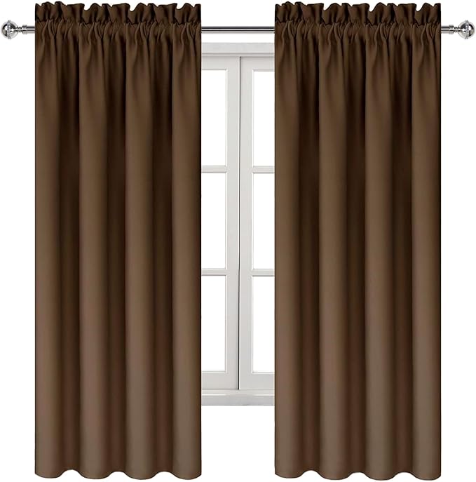 DWCN Brown Room Darkening Blackout Curtains - Image 9