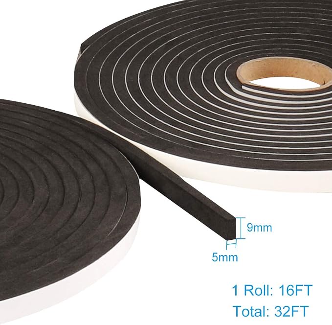 2 Rolls Foam Seal Tape for Door Window Insulation, Soundproof and Shockproof - Image 2