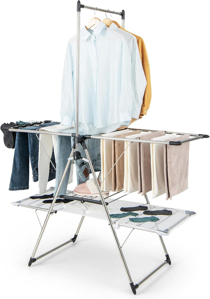 Tangkula Freestanding Foldable Clothes Drying Rack