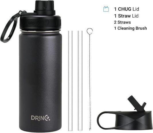 DRINCO Stainless Steel Water Bottle Spout Lid Vacuum Insulated Double Wall - Image 2