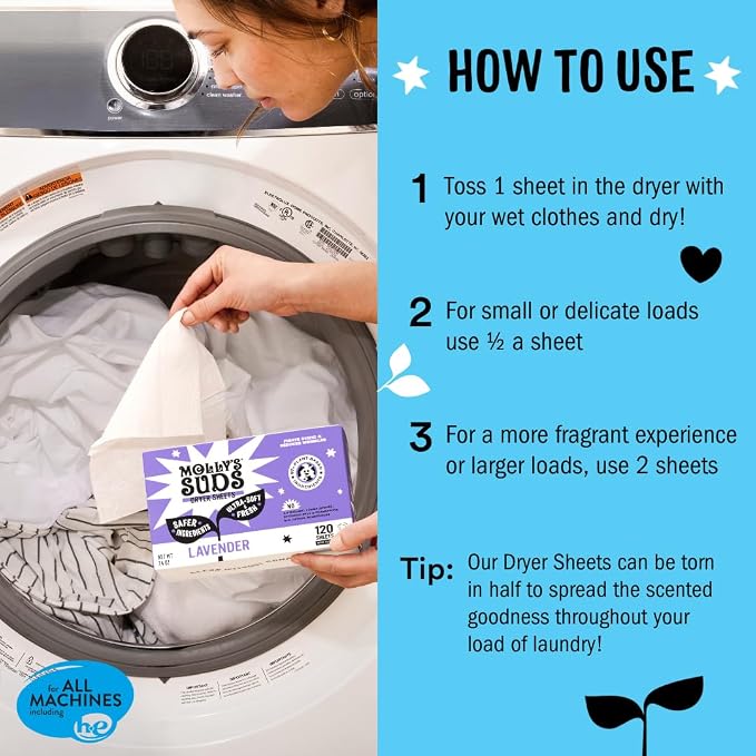Molly's Suds Fabric Softener Dryer Sheets - Image 4