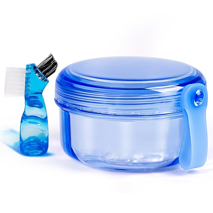 Leak Proof Portable Denture Bath Case Denture Cleaning Cup, False Teeth Holder by Mckkor