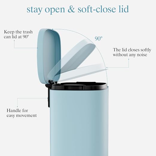 AthLike Trash Can, Stainless Steel Kitchen Garbage Can, Step Waste Bin - Image 4