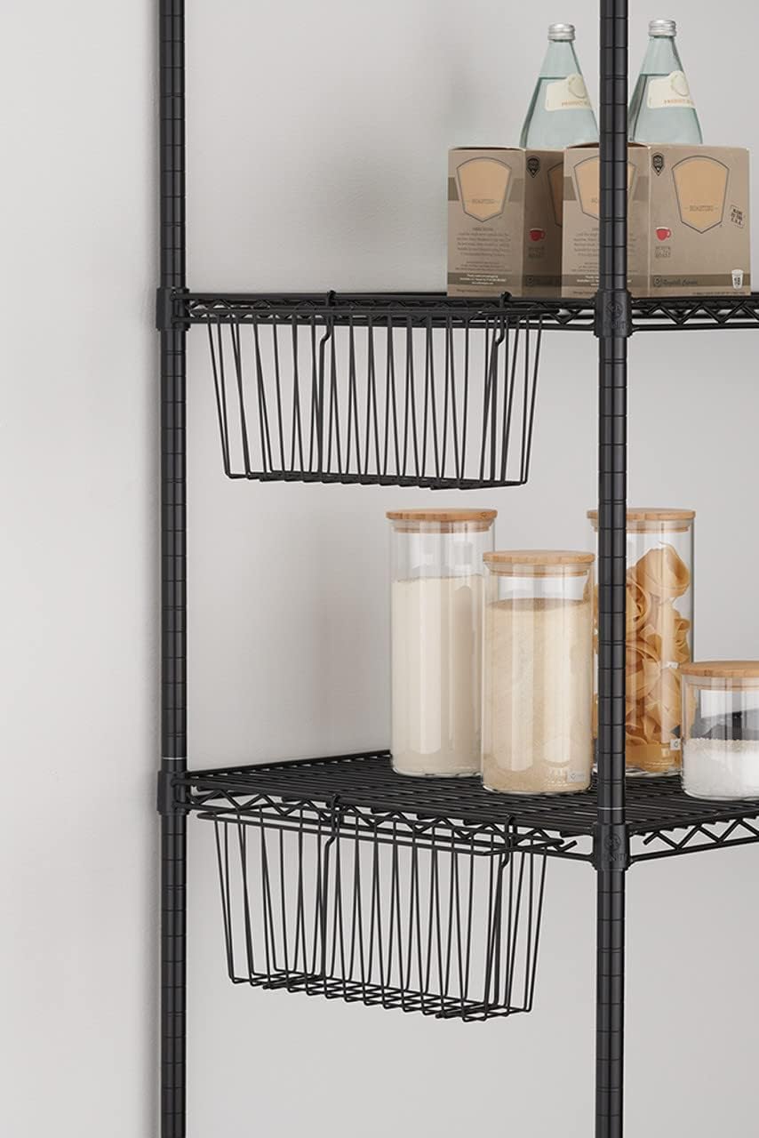TRINITY 15-Inch Metal Hanging Basket to Use With Shelf Units and Storage Rack...