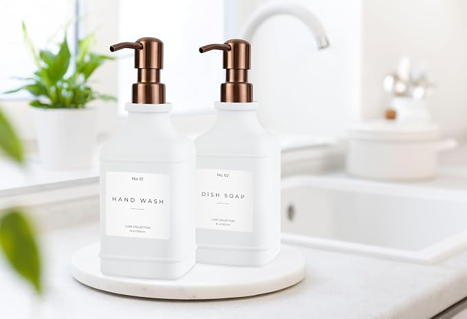 Emerson Essentials Soap Dispenser, Dish Soap Dispenser, Soap Bottle Bathroom Set - Image 4