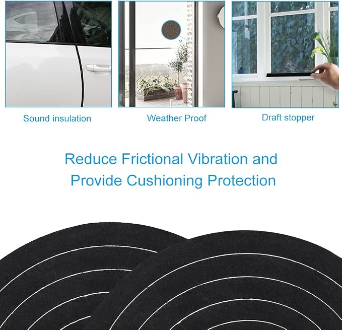 Weather Stripping Door Seal, 1/2 Inch Wide X 3/8 Inch High Density Foam Tape - Image 5