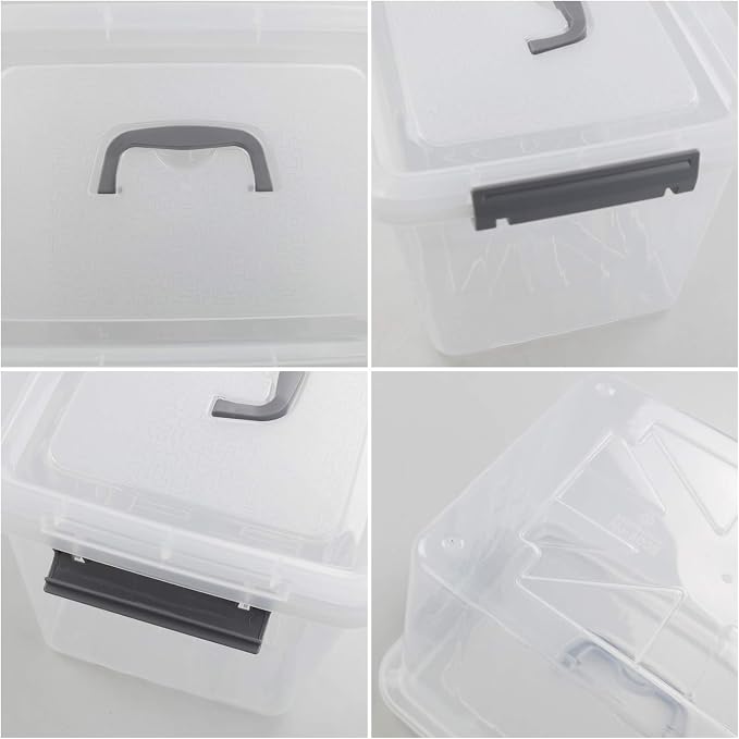 4-Pack Clear Plastic Storage Latch Box - Image 2