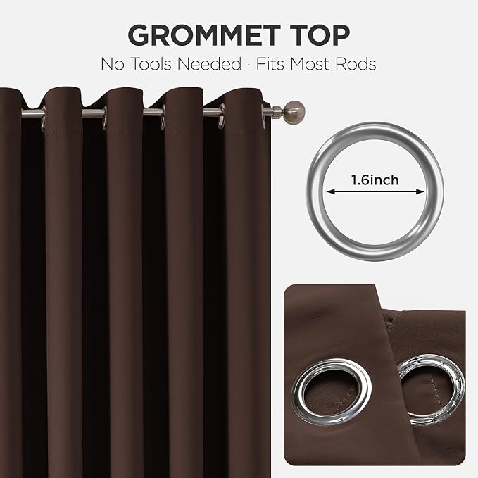 Joydeco Blackout Patio Sliding Door Curtains 96 Inches Long, Grommet Privacy - Image 7
