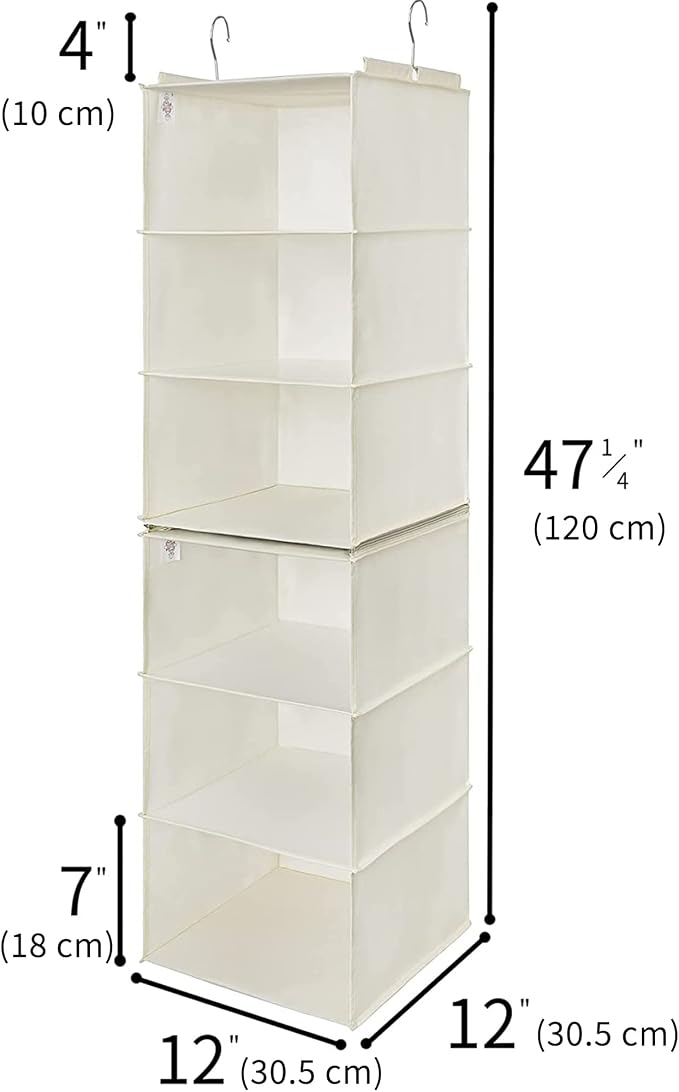 GRANNY SAYS 6-Shelf Hanging Closet Shelves, Separable to 2 Pack 3-Shelf Closet - Image 3