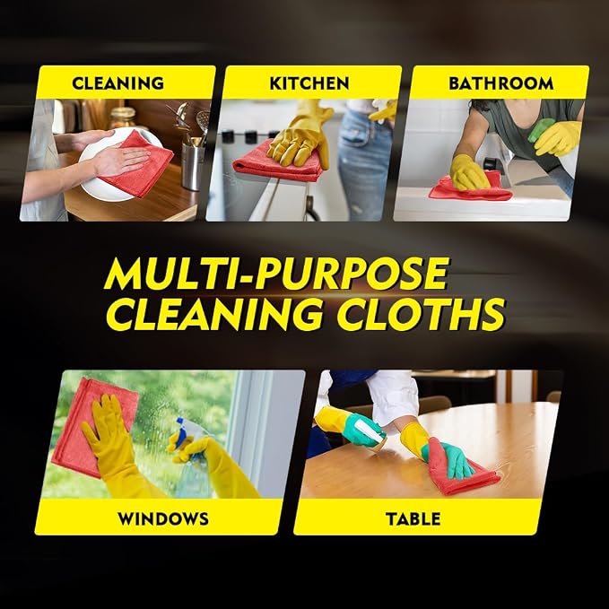 HOMEXCEL Red Microfiber Cleaning Cloth 50 Pack, 12.5 x 12.5 inch Microfiber - Image 6