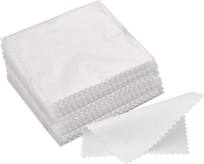 SEVENWELL 50pcs Jewelry Cleaning Cloth White Polishing Cloth by SEVENWELL