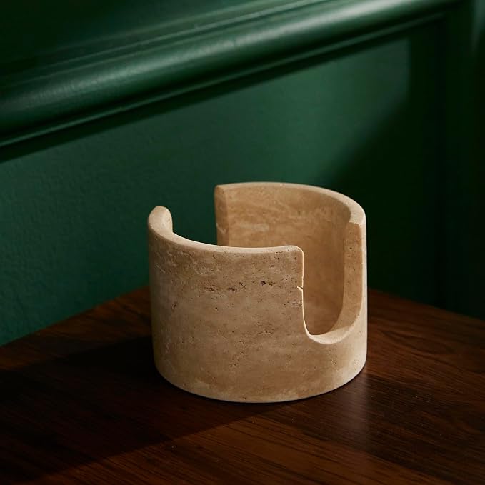 Natural Beige Travertine Marble Sponge Holder - Image 3
