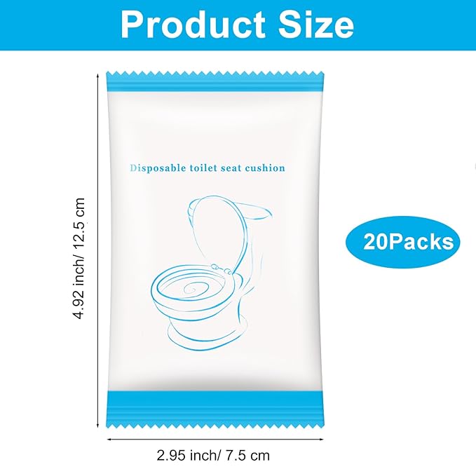 20 Pack Disposable Toilet Seat Cover Waterproof Non-Woven Fabric, Disposable - Image 2