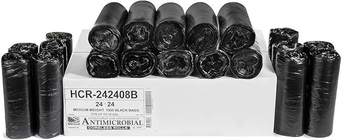Aluf Plastics High Density Trash Bags, 10 Gallon, 8 Micron, by AlufPlastics